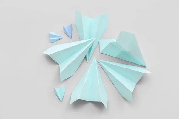 Paper Planes Grey Background — Stock Photo, Image