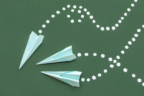 Paper Planes Green Background — Fotografia de Stock