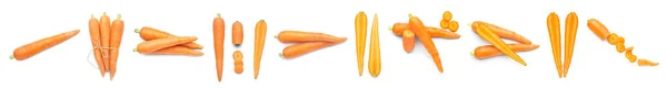 Set Fresh Carrots Isolated White — Foto de Stock