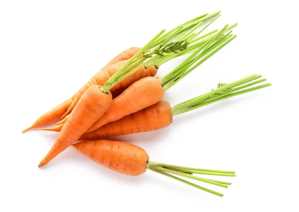 Raw Fresh Carrots White Background — 图库照片