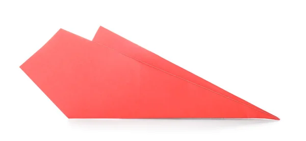 Red Paper Plane White Background —  Fotos de Stock