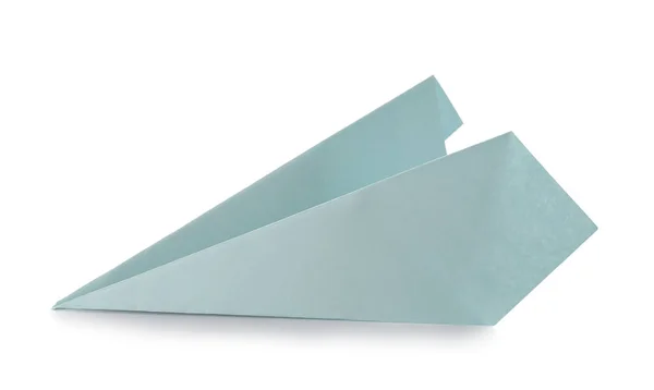 Blue Paper Plane White Background — Stock Photo, Image