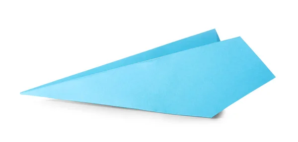 Blue Paper Plane White Background — Photo