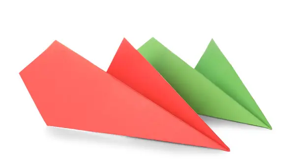 Colorful Paper Planes White Background — Stock Photo, Image