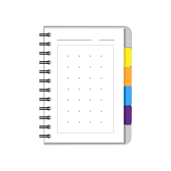 Office Notebook White Background — 图库矢量图片