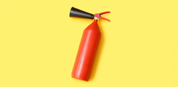 Fire Extinguisher Yellow Background — Stock Photo, Image