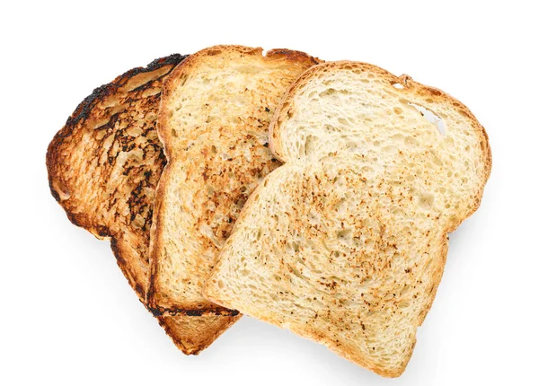 Tasty Toasts Isolated White Background — Photo