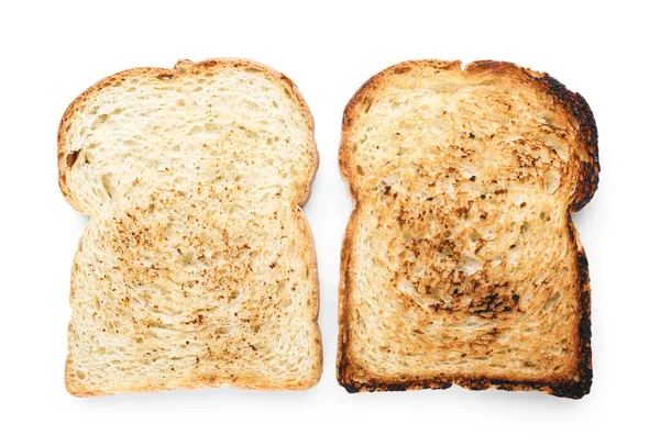 Tasty Toasts Isolated White Background — Fotografia de Stock