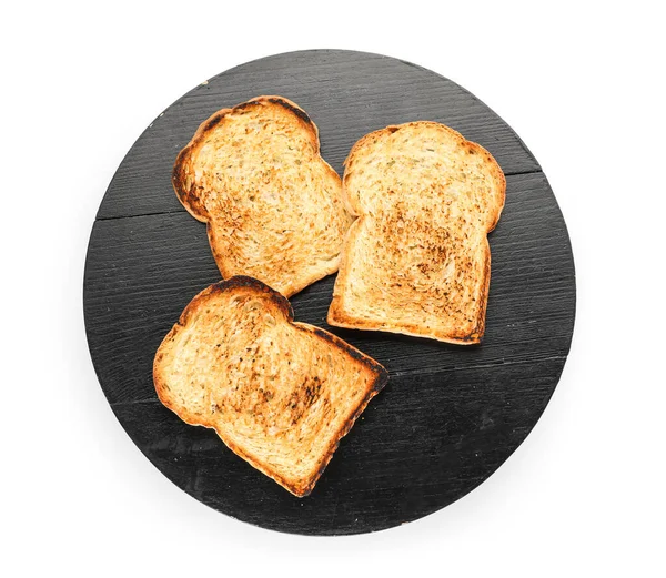 Wooden Board Toasts White Background — Φωτογραφία Αρχείου