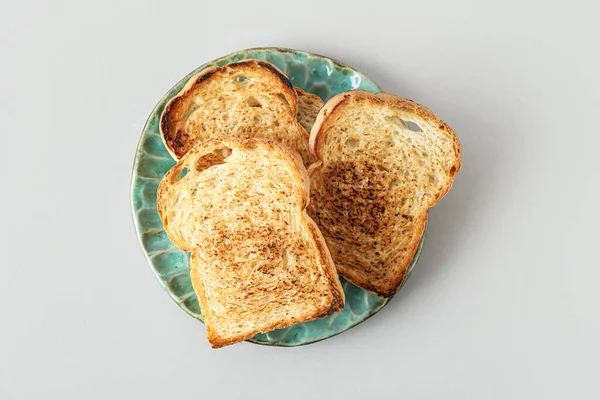 Plate Toasts Light Background — Foto Stock