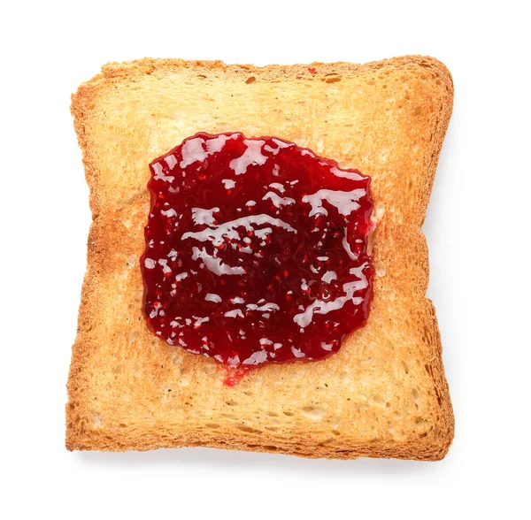 Toast Delicious Jam Isolated White Background — Photo
