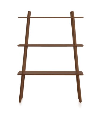 Brown shelf unit isolated on white 
