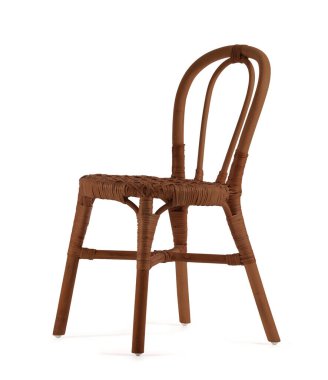 Brown wicker chair isolated on white 