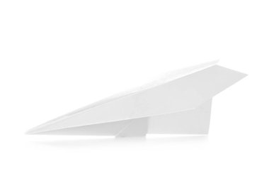 beyaz arkaplanda kağıt uçak