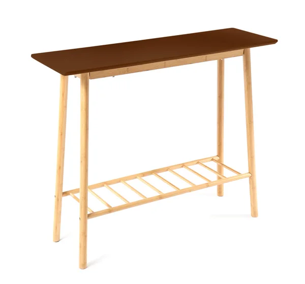Brown Table Isolated White — Fotografia de Stock