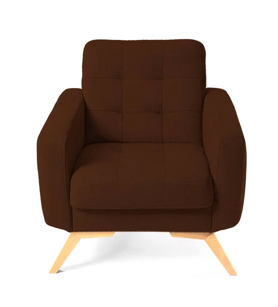 Brauner Sessel Isoliert Auf Weiß — Stockfoto