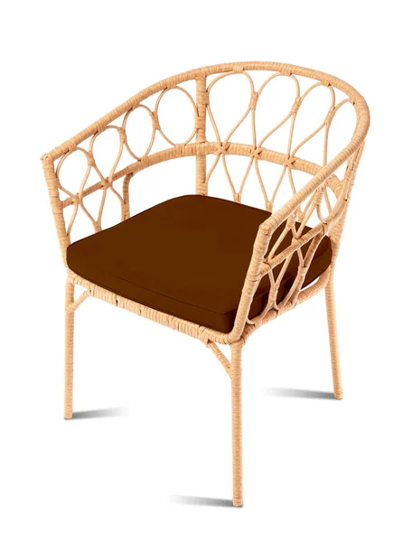 Rattan Chair Isolated White — Stockfoto