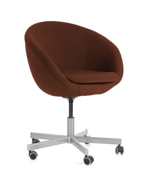 Brown Swivel Chair Isolated White — Fotografia de Stock