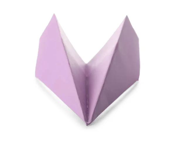 Lilac Paper Plane White Background — Stock Photo, Image
