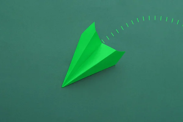 Paper Plane Green Background — Stock Photo, Image