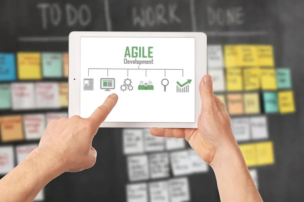 Man Tablet Office Agile Concept — Stock Photo, Image