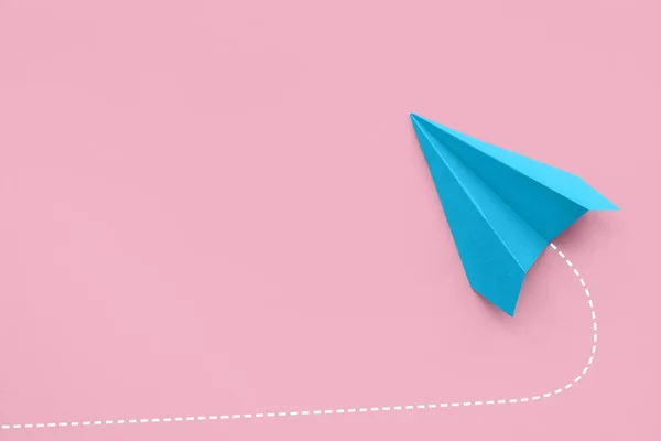 Paper Plane Pink Background — Stock Photo, Image