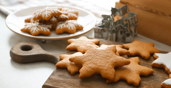 Tasty Christmas Cookies Table Closeup — Stock Photo, Image