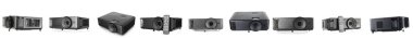 Set of video projector isolated on white
