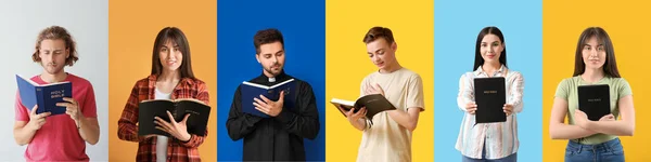 Set People Bible Color Background — Stockfoto