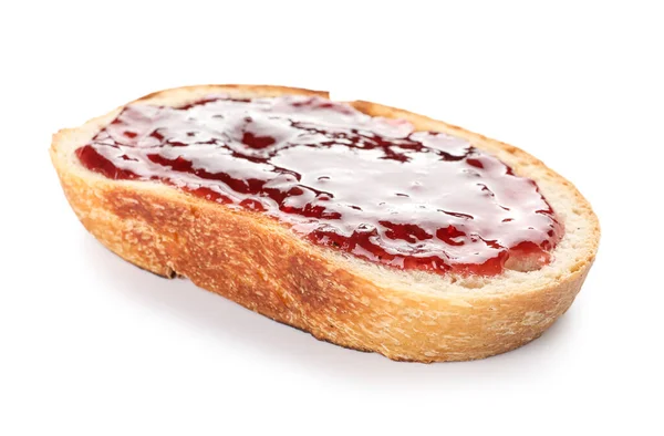 Delicious Toast Jam Isolated White Background — Photo