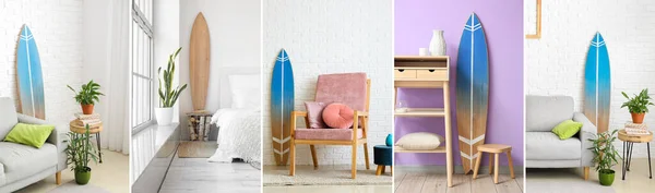 Set Stylish Interiors Surfboard Wall — Photo
