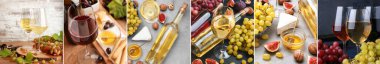 Set of delicious wine with snacks