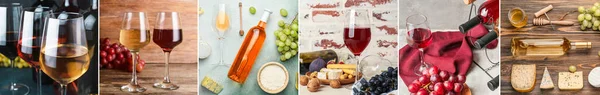 Collection Delicious Wine Snacks — Stock Photo, Image