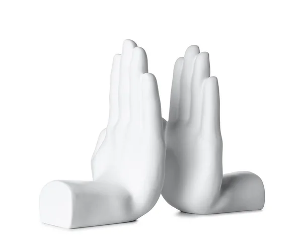 Bookend Shape Hands White Background — 스톡 사진