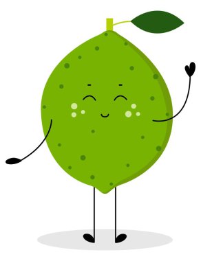 Funny lime on white background