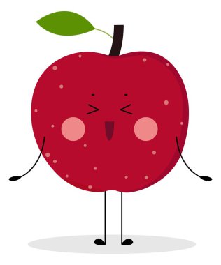 beyaz zemin üzerinde komik elma