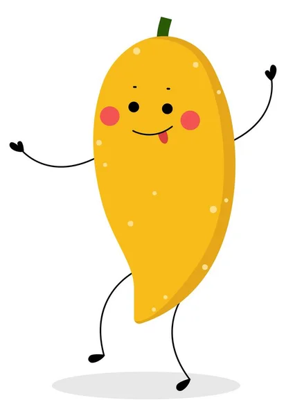 Funny Mango White Background — 图库矢量图片