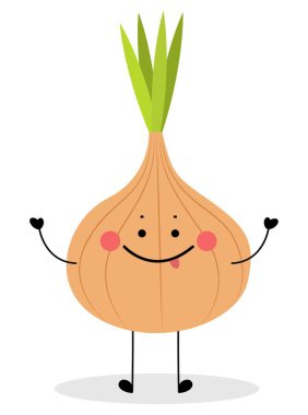 Funny onion on white background
