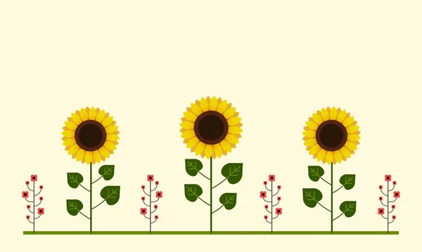 Hermosos Girasoles Sobre Fondo Claro — Vector de stock