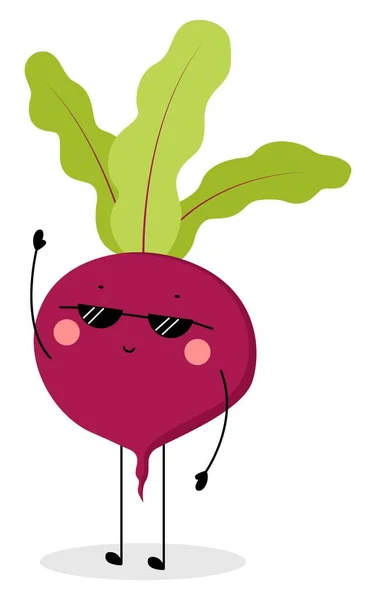 Cool Funny Beetroot White Background — ストックベクタ