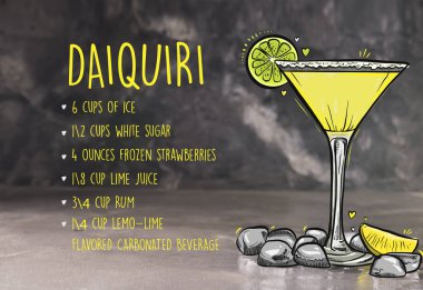 Koyu arkaplanda bir bardak soğuk kokteyl.