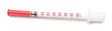 Empty medical syringe on white background