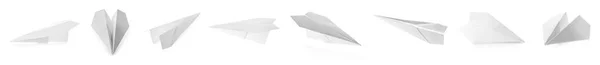 Set Paper Planes White Background — Stock Photo, Image