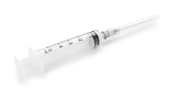 Empty Medical Syringe White Background — Stock Photo, Image