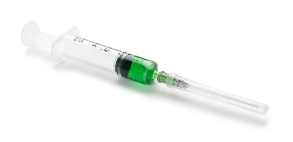 Medical Syringe Vaccine White Background — Stock Photo, Image