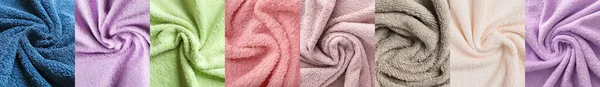 Collage Clean Soft Towels Closeup — Stok Foto