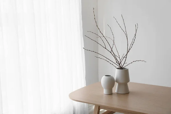 Vases Branches Table Room —  Fotos de Stock