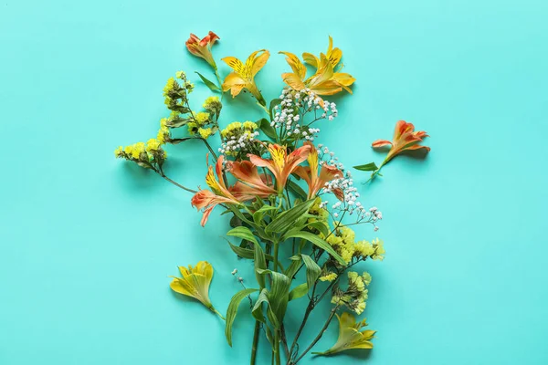 Bouquet Flowers Color Background — Stok fotoğraf