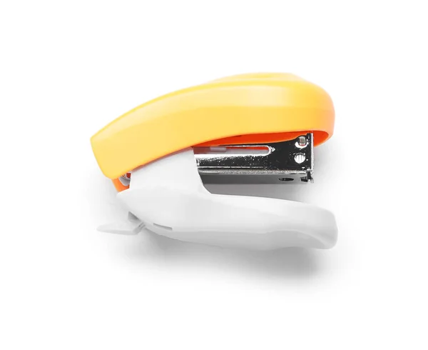 Narancs Tűzőgép Fehér Alapon — Stock Fotó