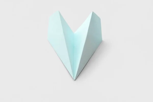 Blue Paper Plane Grey Background — Fotografia de Stock